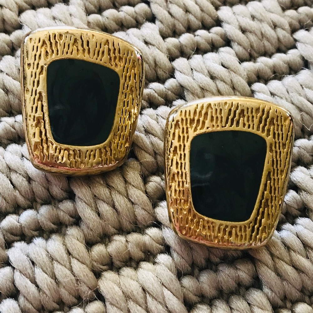 Vintage Geometric Clip On Earrings